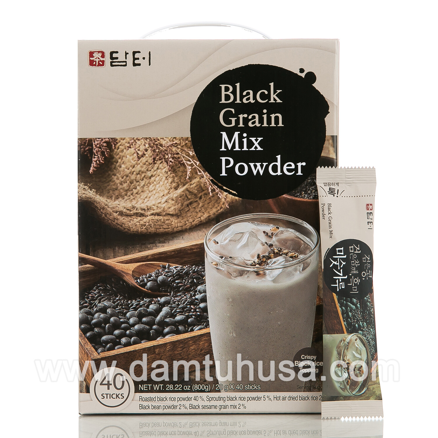 Damtuh Korean Black Grain Mix Powdered Tea 40 pcs x 1 Box