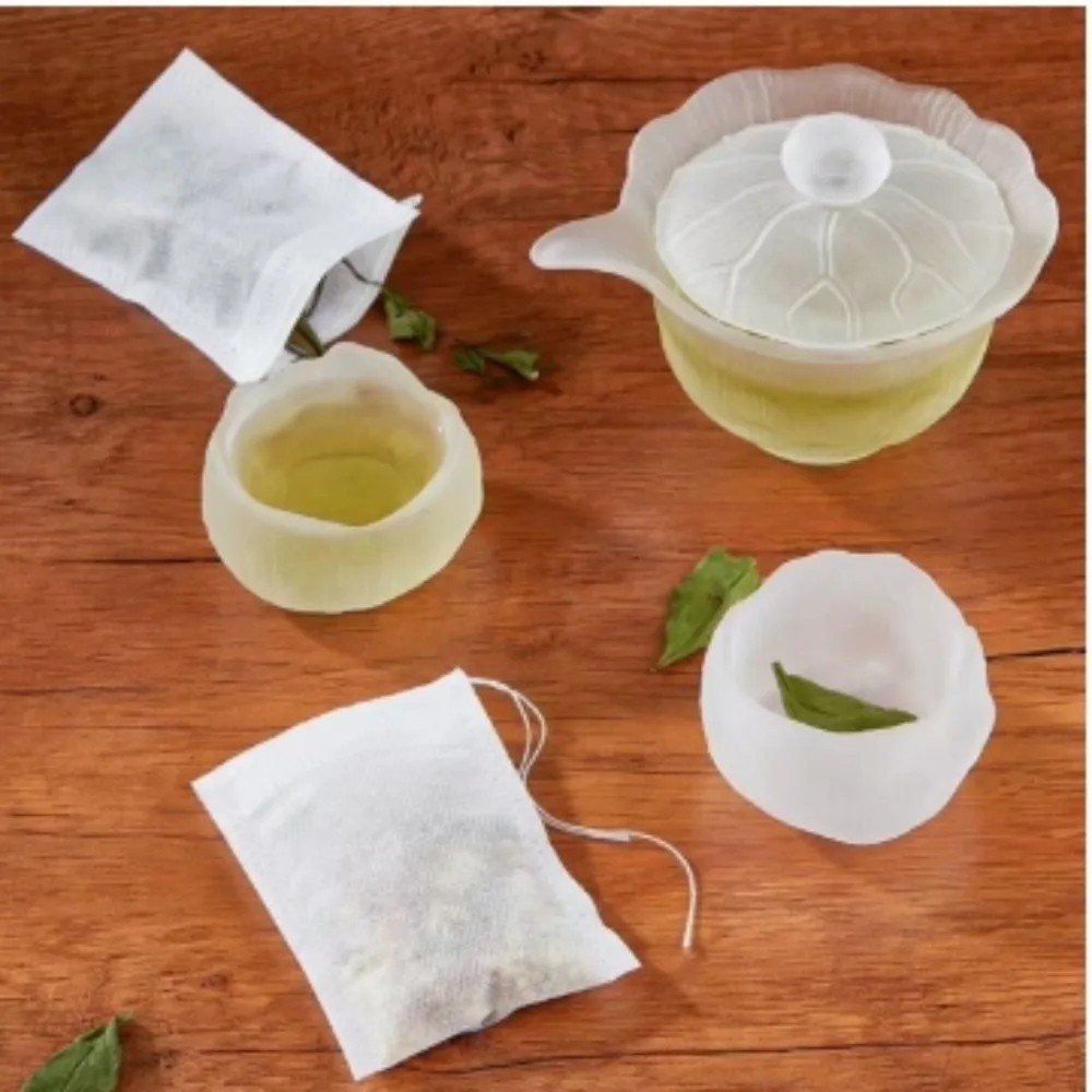 100pcs Disposable Tea Filter Bags with String – Heat Seal Non-Woven Empty Tea