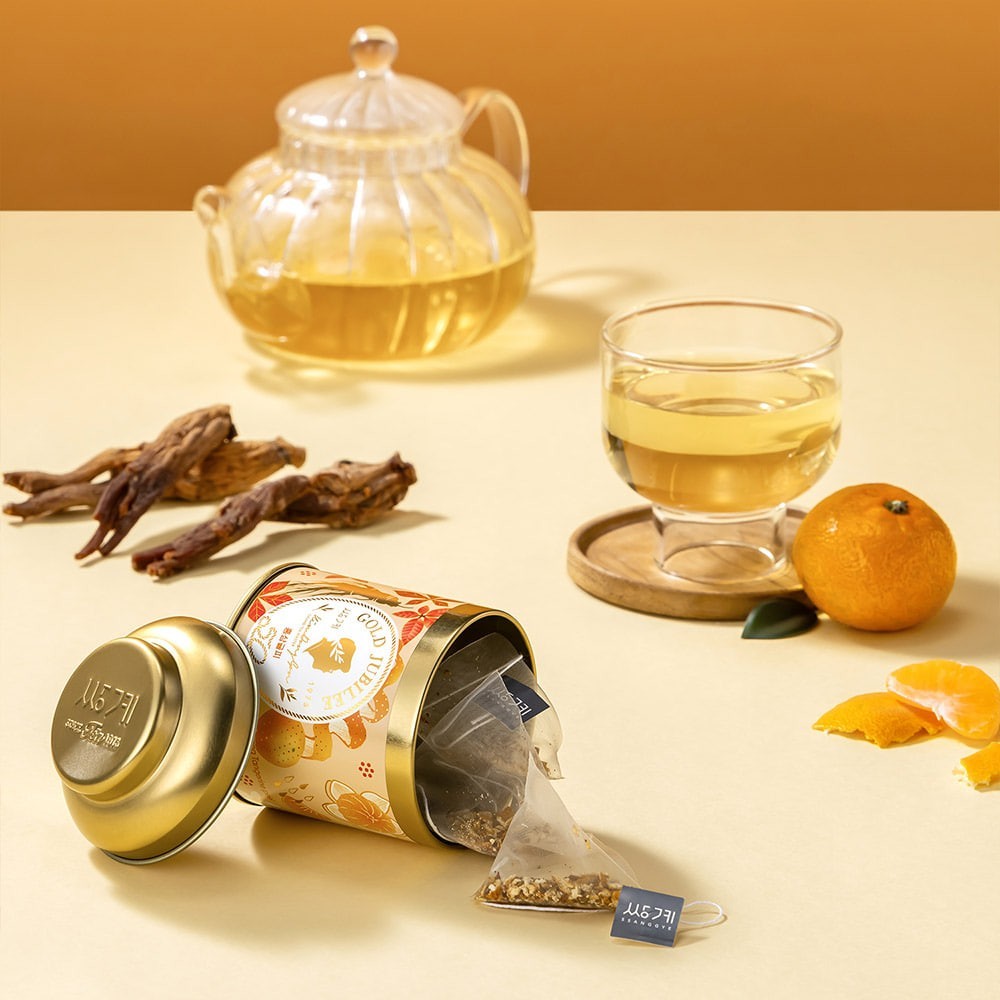 Korean Red Ginseng Tangerine Peel Tea 10 Bags | Ssanggye Gold Jubilee