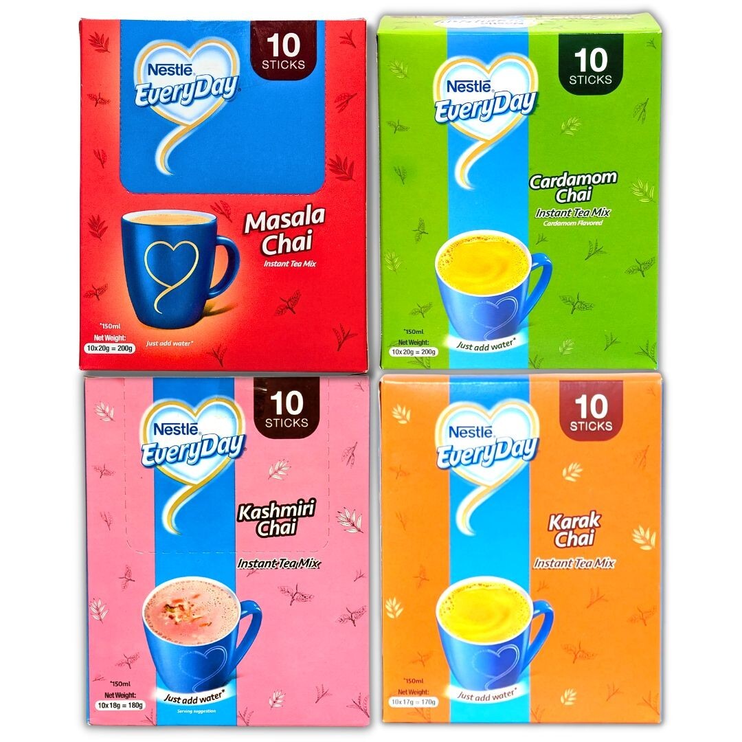 Nestle Everyday Instant Tea Mix Chai Just Add Hot Water, 10 Sachet