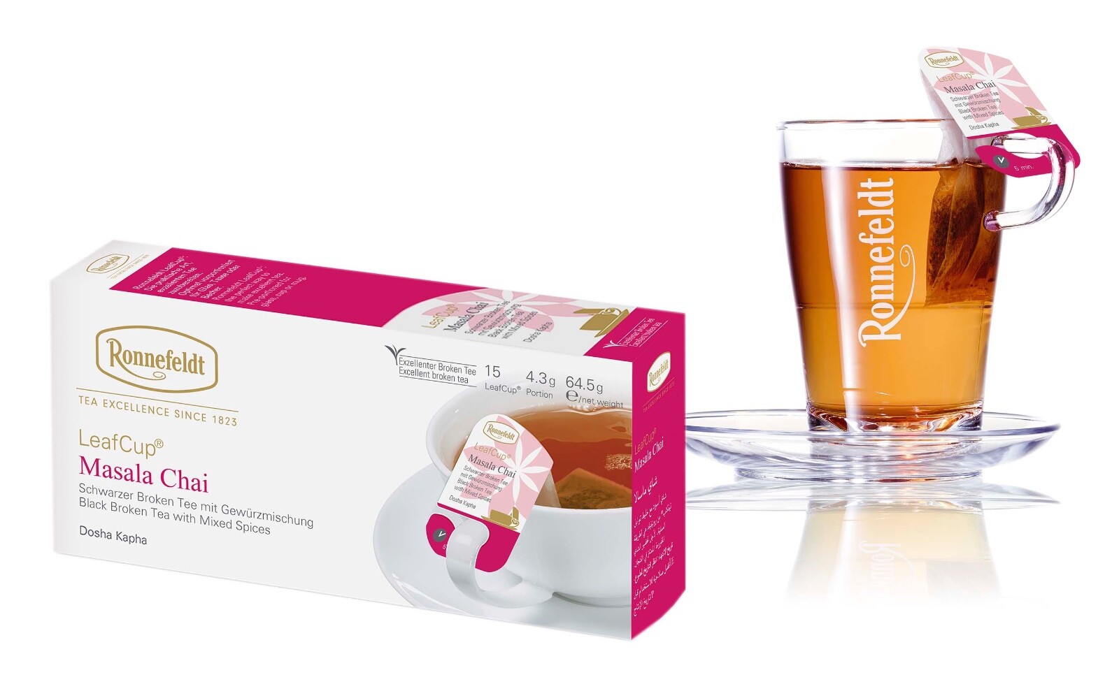 Ronnefeldt Leafcup® MASALA CHAI. 15 Premium Black tea bags