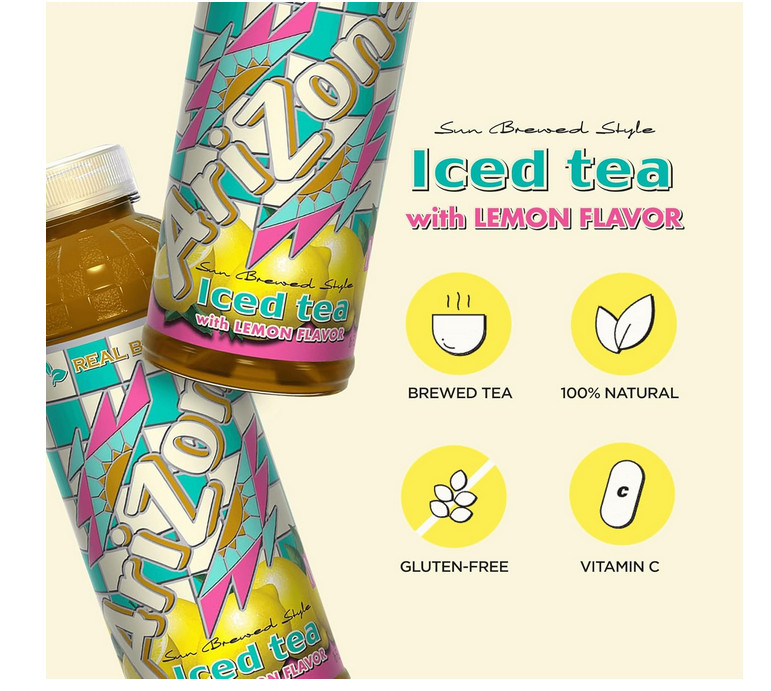 Arizona Tea, Premium Brewed Lemon Bottled Tea, 16 Fl Oz (Pack of 12)
