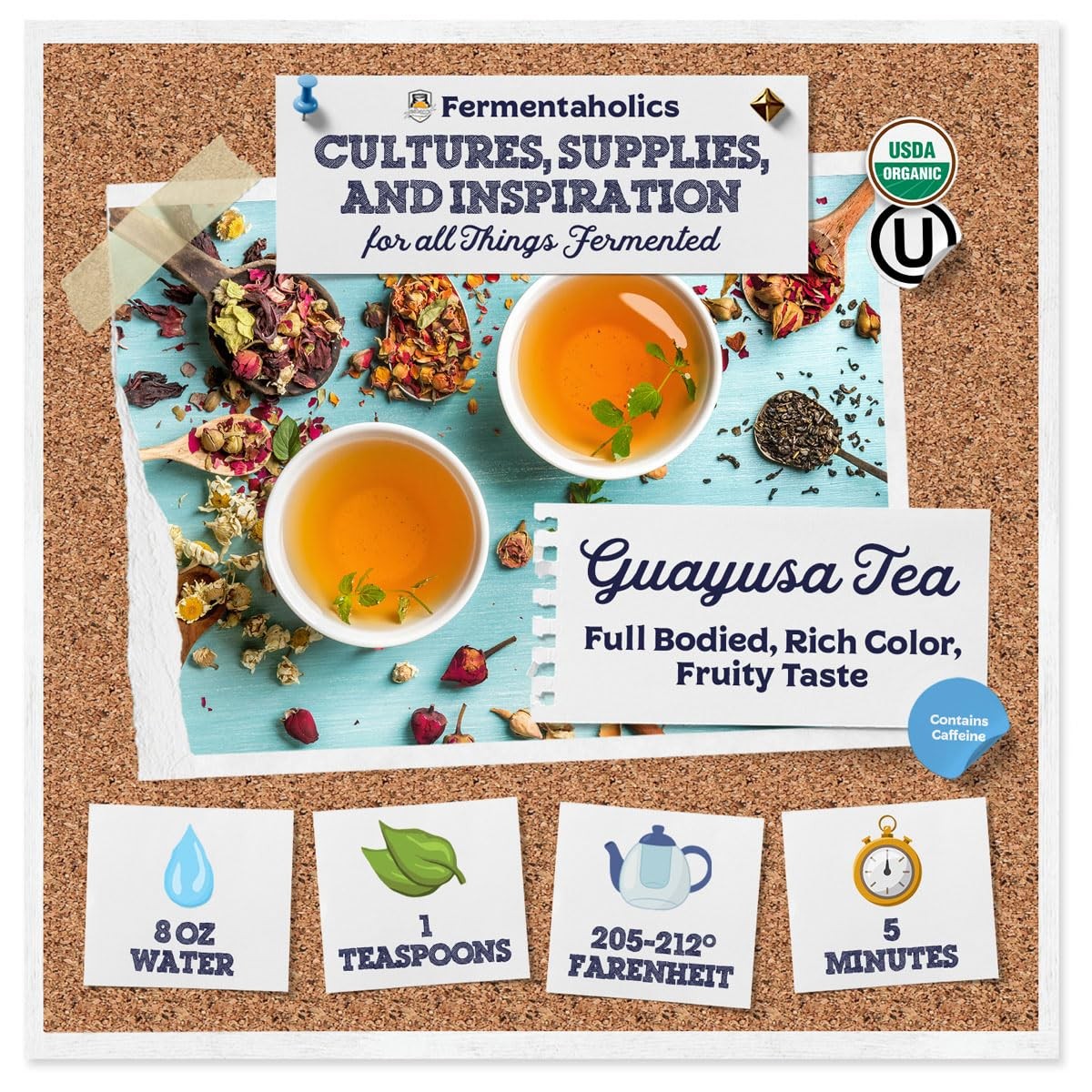 Guayusa Tea – 4 oz – USDA Certified Organic Loose Leaf – OU Kosher – Energizi…