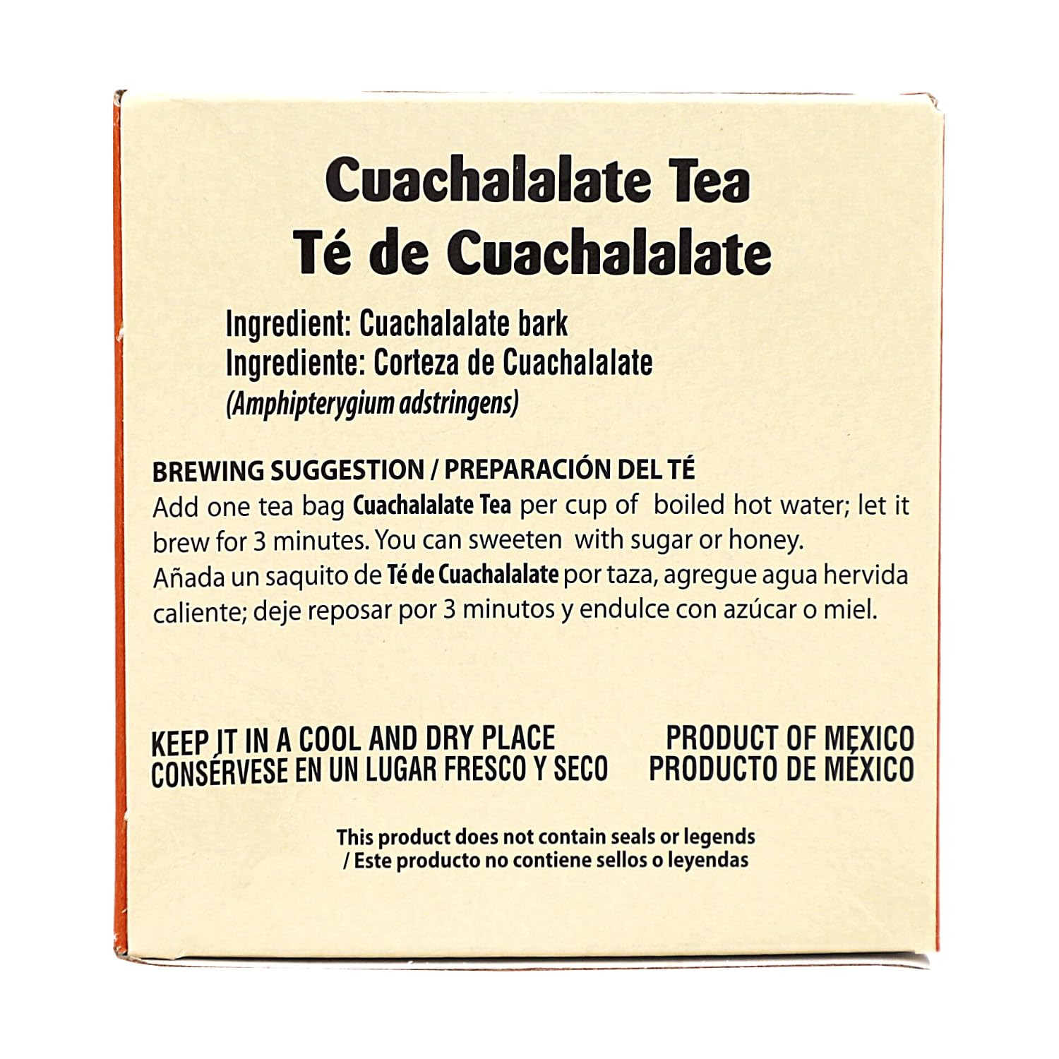 Te De Cuachalalate, 2-Pack of 25 Tea Bags per Box (50 Bags)