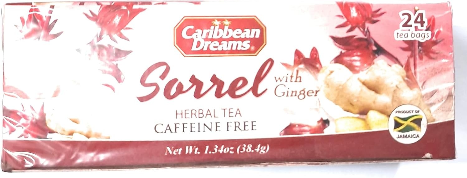 Sorrel & Ginger Tea, 24 Tea Bags, All Natural, Caffeine Free, Herbal Tea, White,