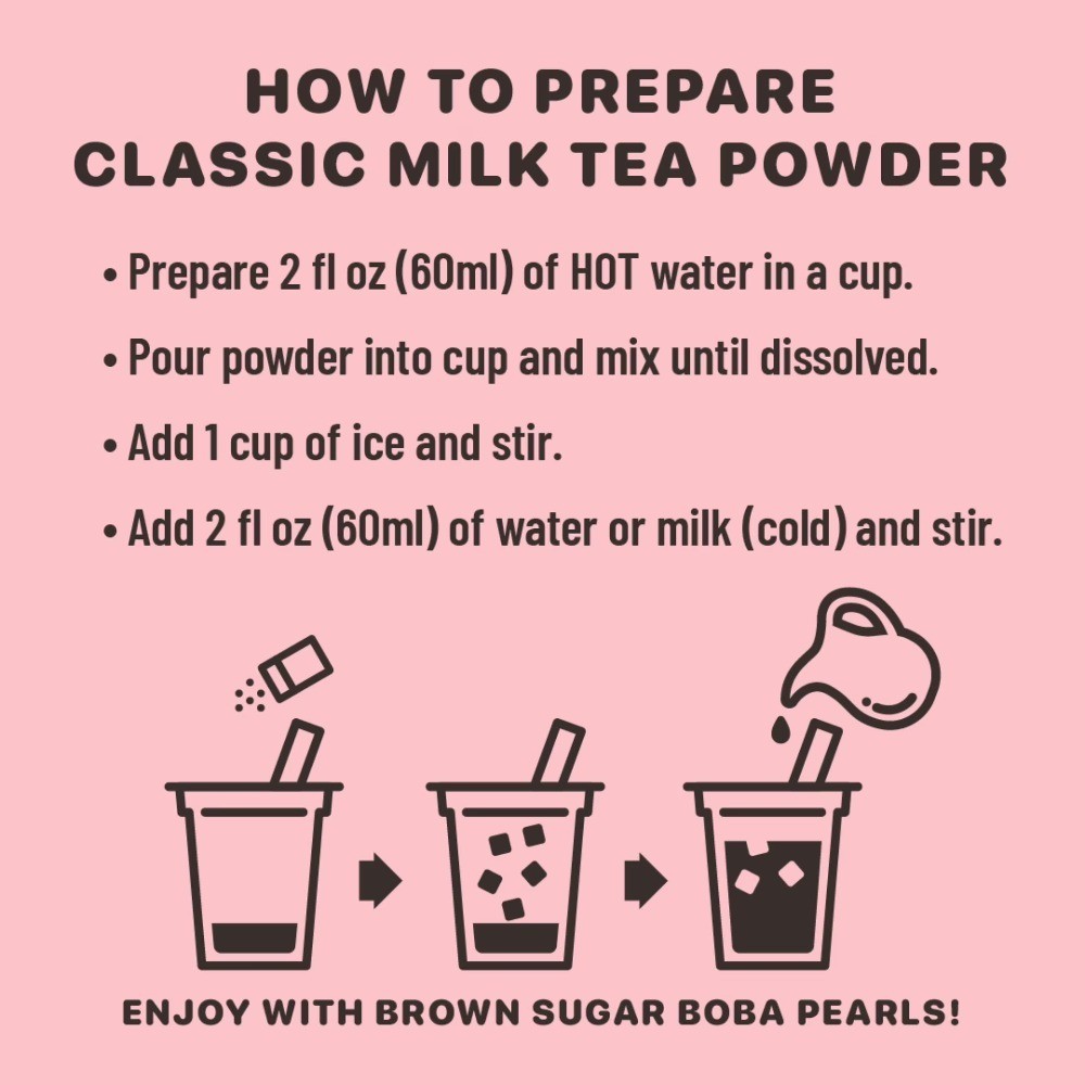 Tapioca Pearl Bubble Tea Kit Classic Milk Tea Instant 3 Servings
