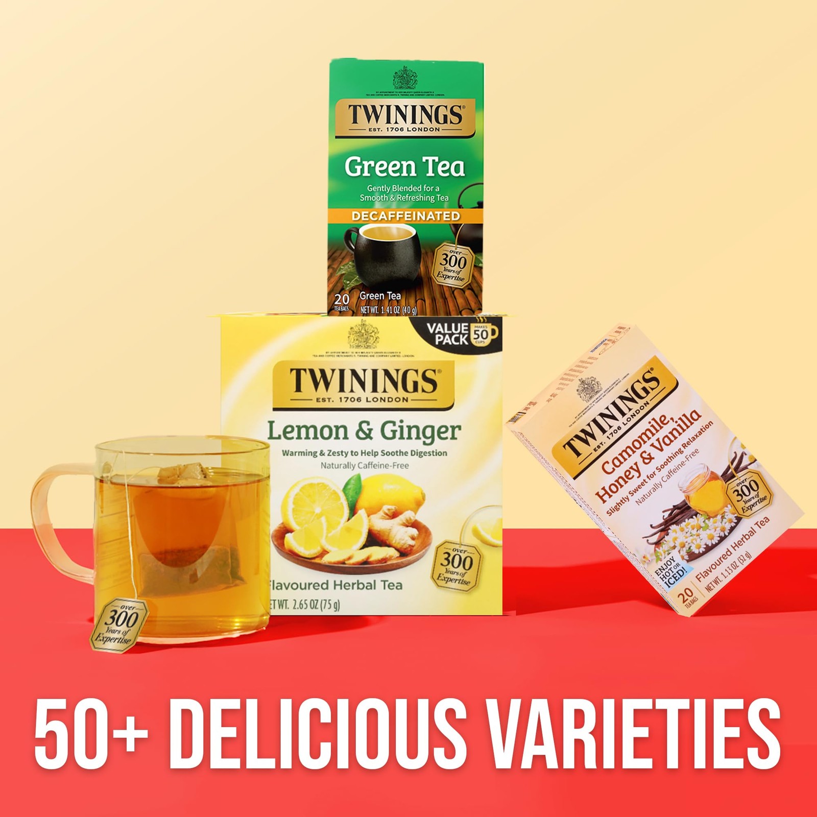 Twinings Decaffeinated Green Tea Individually 20 Count (Pack of 1), No Color