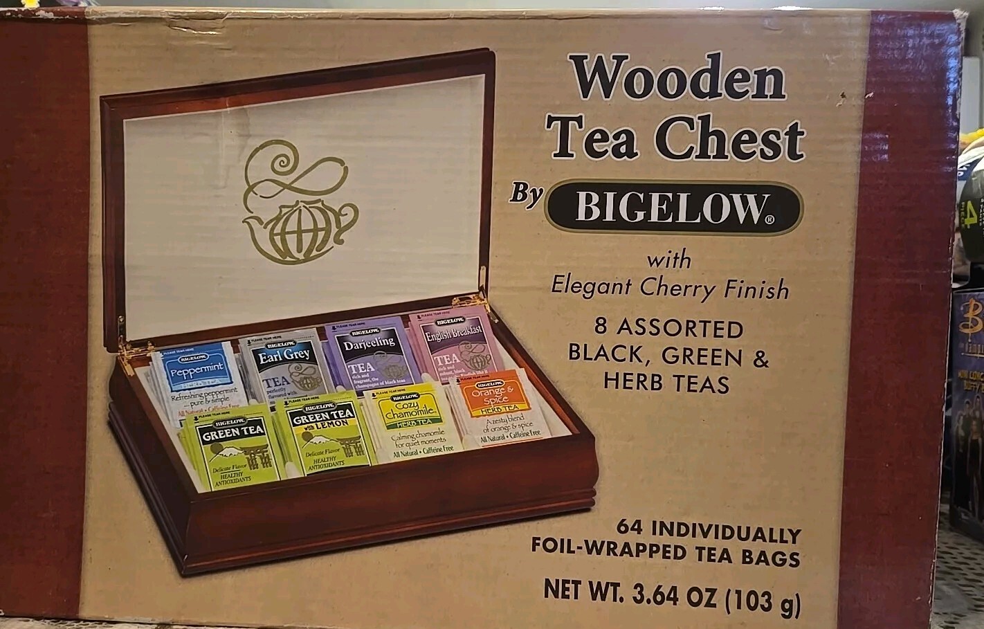 Bigelow wooden chest with flavored and herbal tea – NEW