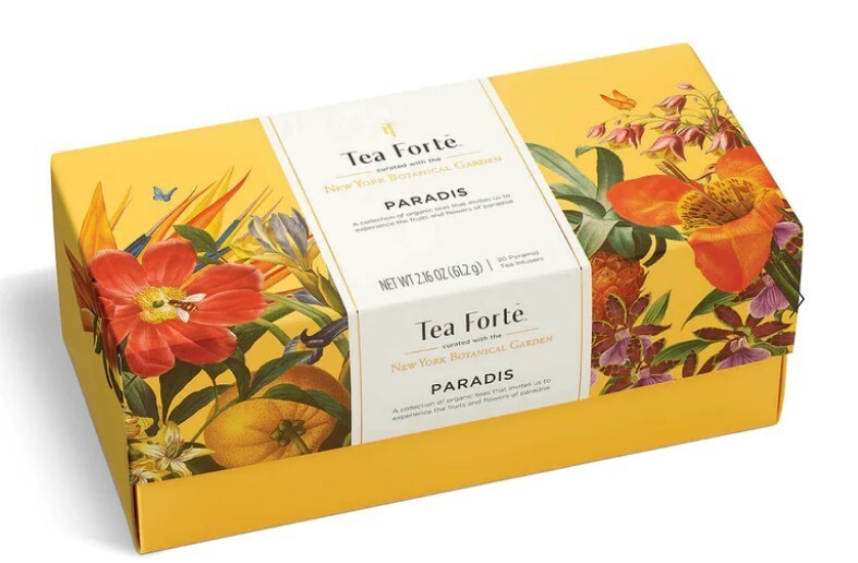 TEA FORTE, “Paradis” Tea Tasting Assortment Presentation Box of 20 Tea Infusers