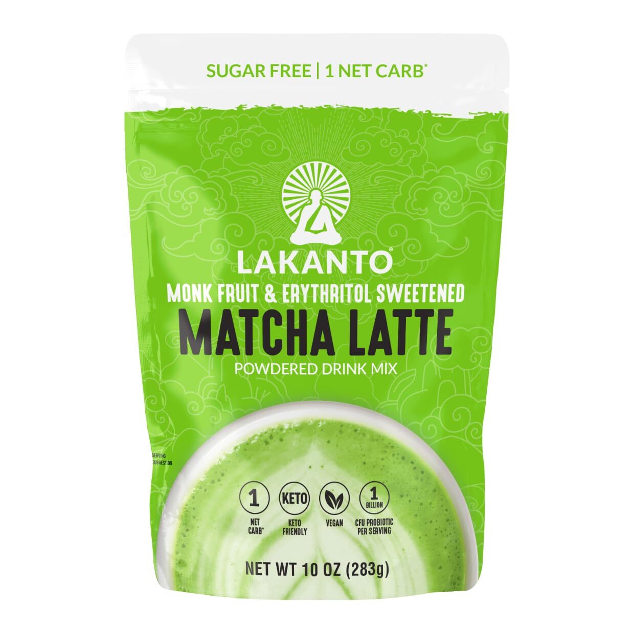 Lakanto Matcha Green Tea Powder 10oz Vegan Sugar Free Gluten Free Antioxidants