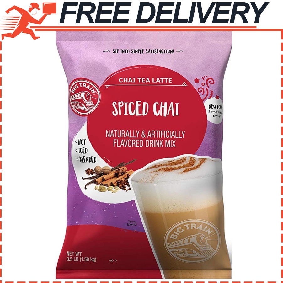 Big Train Spiced Powdered Chai Tea Latte Mix, Spiced Black Tea with Milk, 56oz