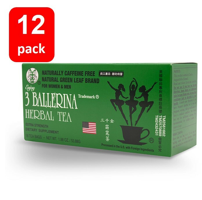 12 BOXES OF 3 BALLERINA TEA EXTRA STRENGTH W/18 TEA BAGS EA. BOX 100% ORIGINAL