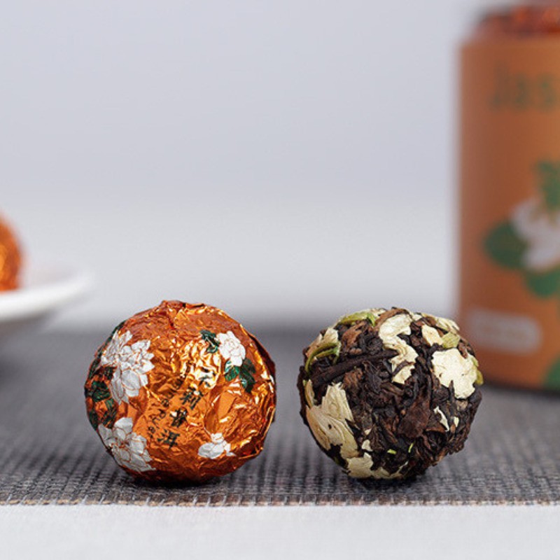 120g High-quality Yunnan Jasmine Pu’er Tea Rich Aroma Canned Tea Bulk Longzhu