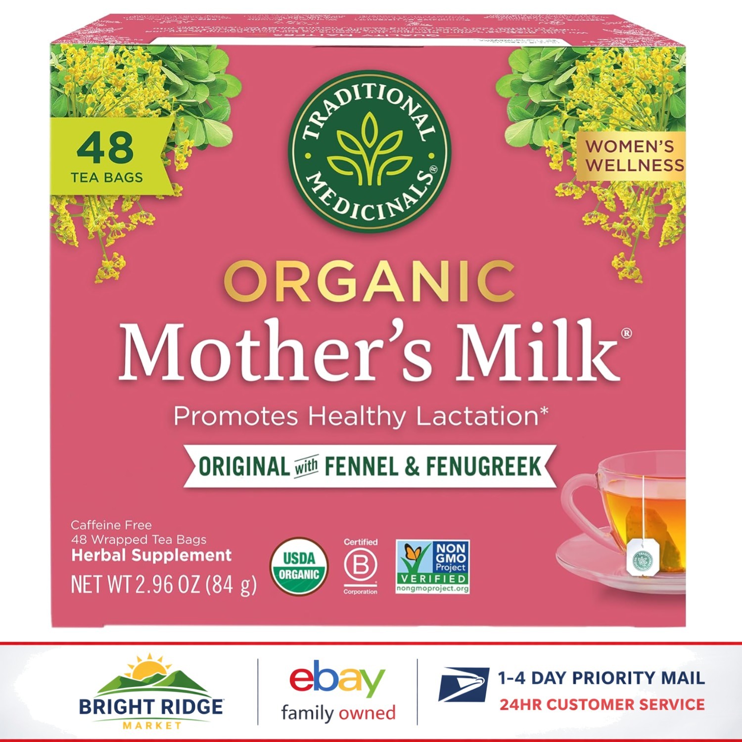 Organic Mother’s Milk Tea with Fennel and Fenugreek for Lactation Support