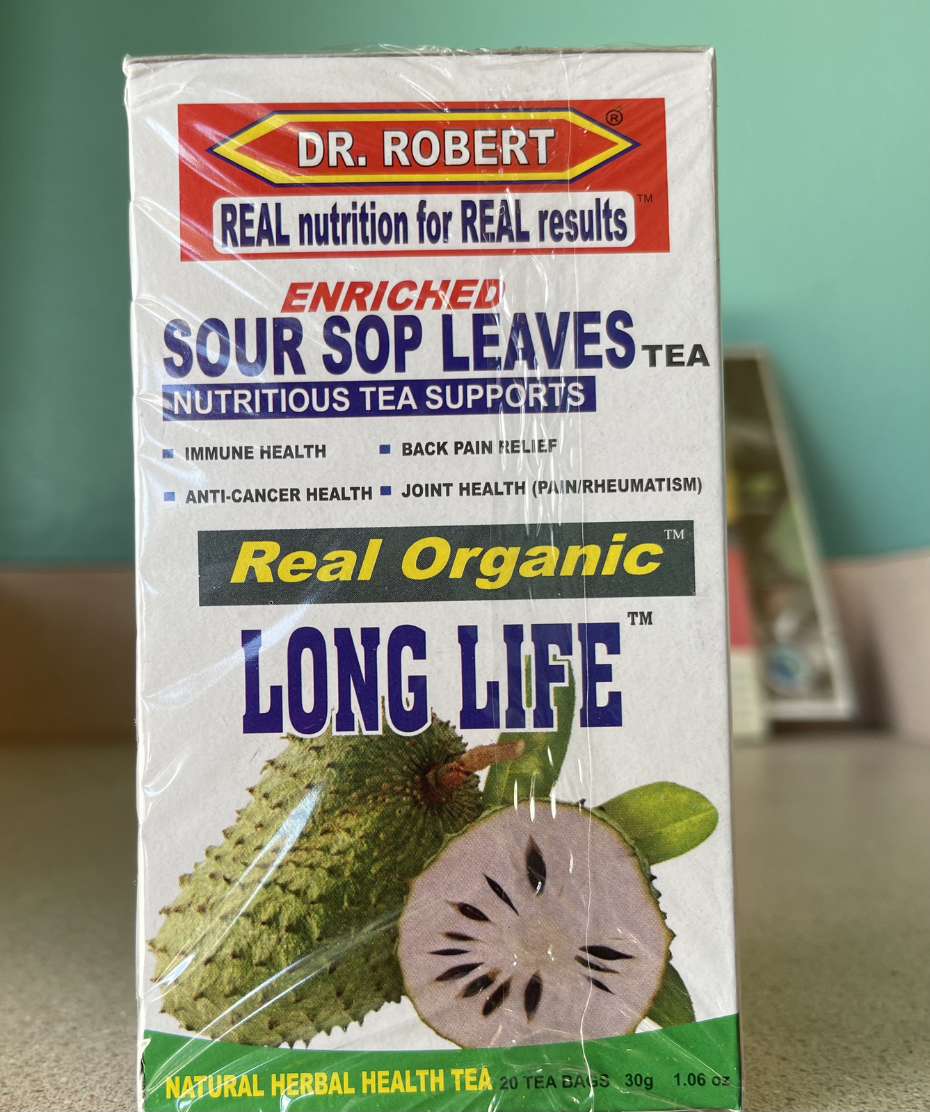 Dr Robert Sour Sop Leaves Tea Supports Back /Joint/Immune /Health 20 teabag 1pk