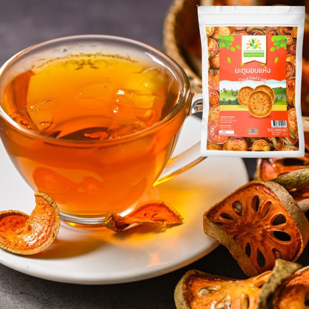 Dried Bael Fruit Tea 100g Thai Herbal Tea Natural Sun-Dried Slices CHADASUWANNA