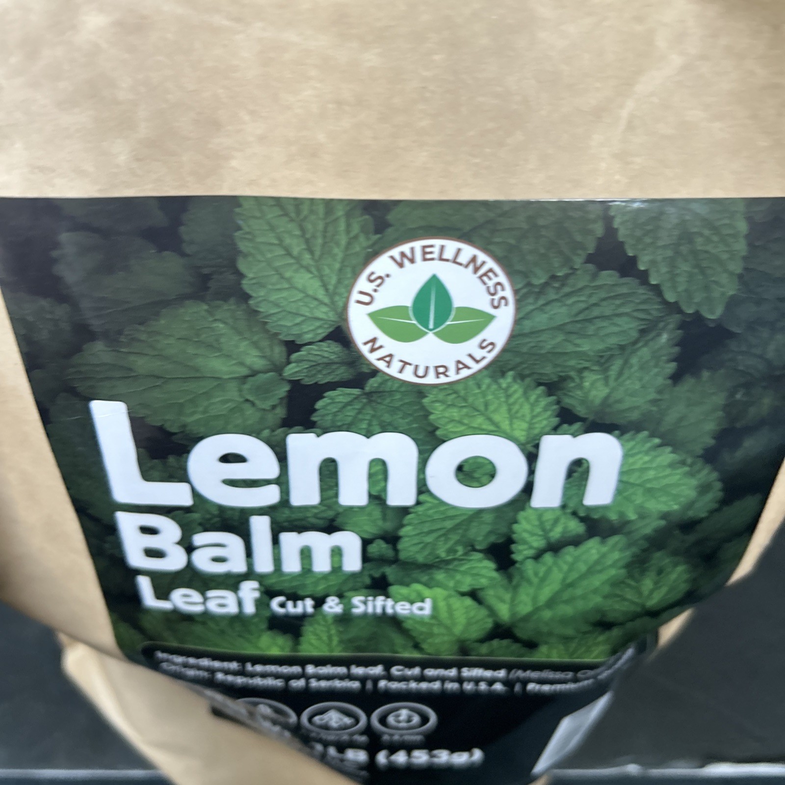 Lemon Balm (Herbal Tea): (Melissa Officinalis Caffeine 1 Pound (exp July 2028)
