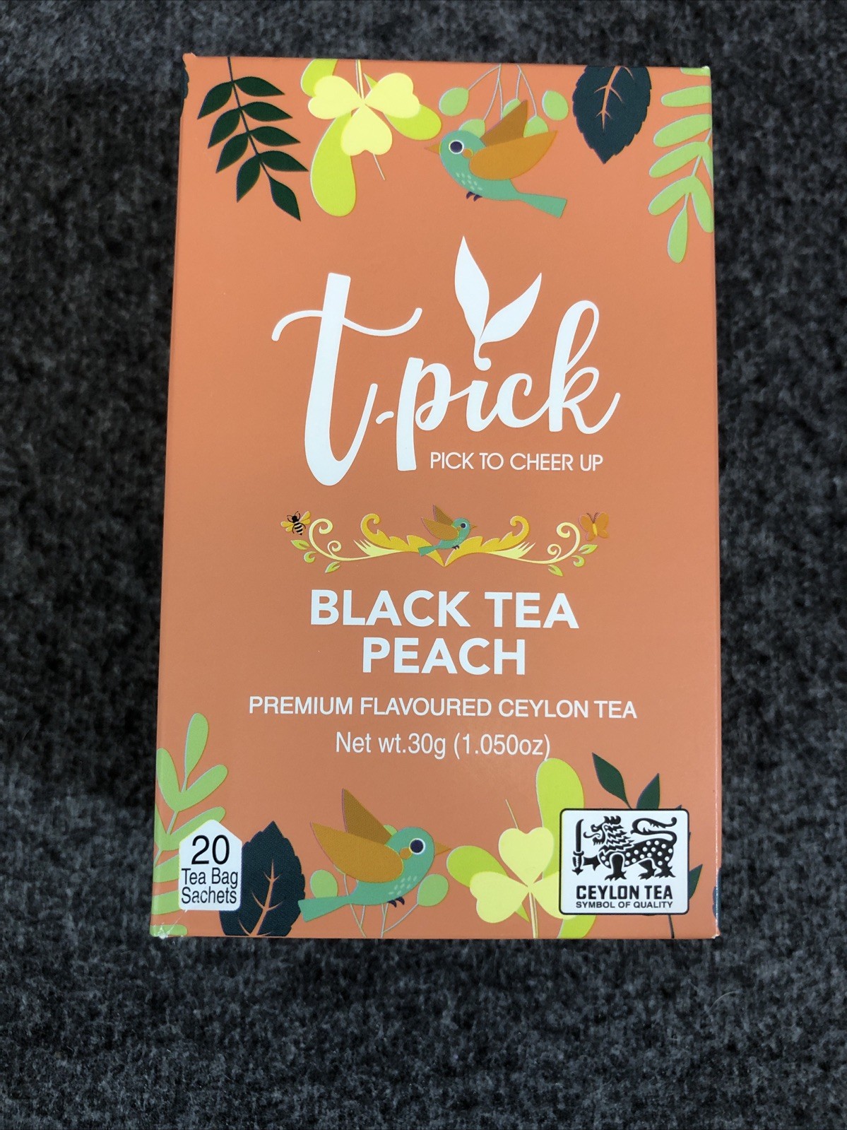 3 PACK ~ T-PICK BLACK TEA PEACH Premium Ceylon Tea Bags 60 Bags Total NEW!!!