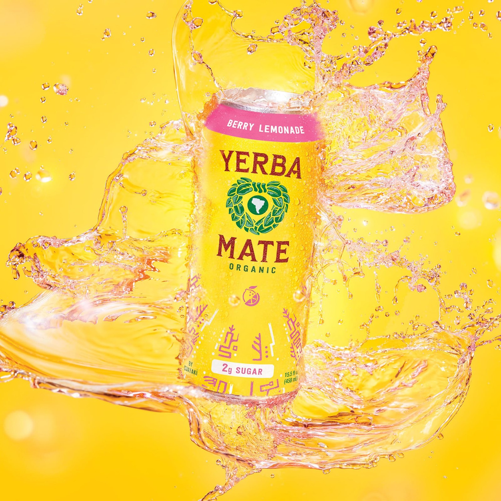 Yerba Madre Organic Yerba Mate Energy Drink Alternative Berry Lemonade Low Su…