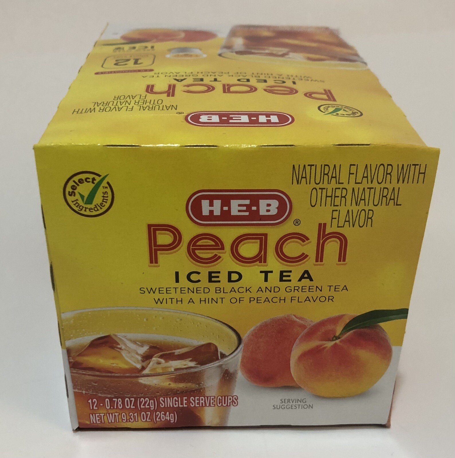 (1) Box HEB K-Cup Pods Sweet Peach Iced Tea 12/Box Keurig 2.0 H-E-B Texas