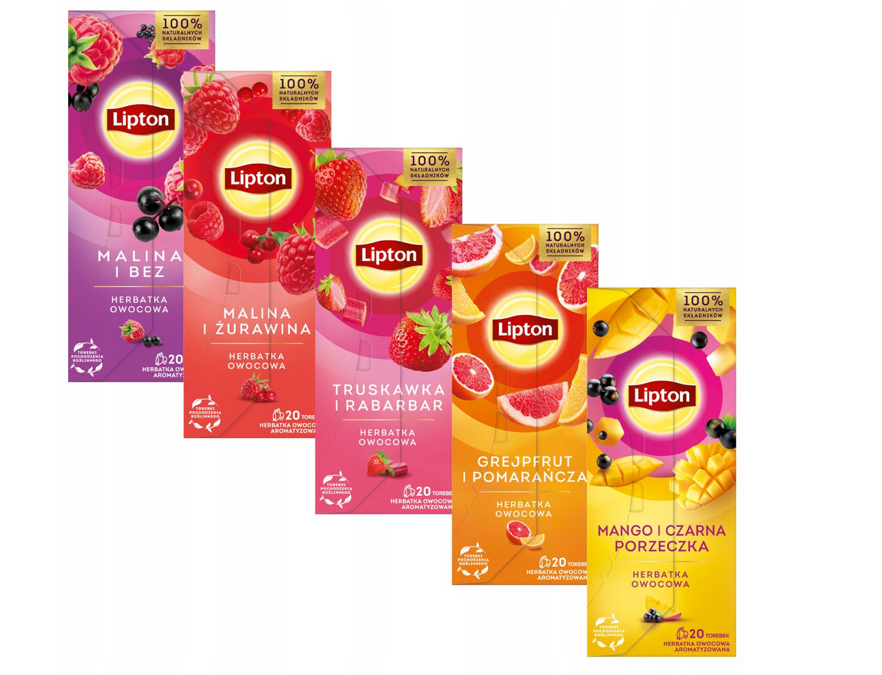 LIPTON FRUIT TEA – BIG CHOICE – 20 TEA BAGS – 100% NATURAL – INFUSION REFRESH