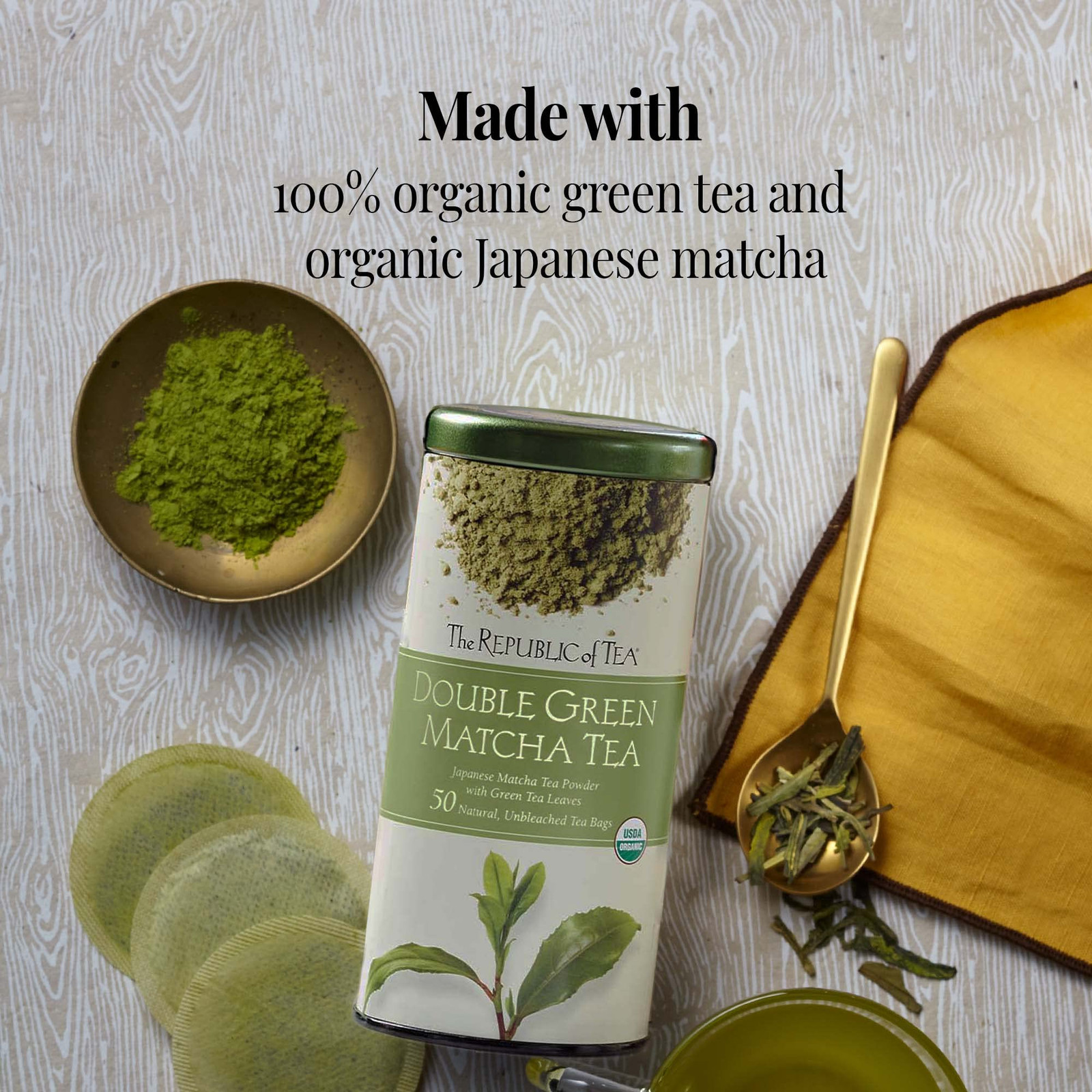 The Republic of Tea Organic Double Green Matcha Gourmet Blend of Organic Green