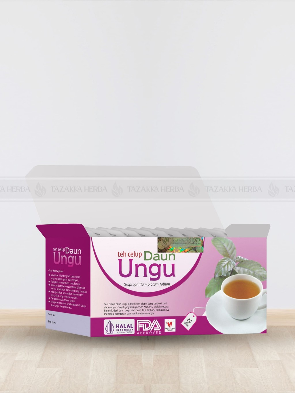 3x Purple leaf herbal tea bags 40g each (120g total) bundle aroma ritual