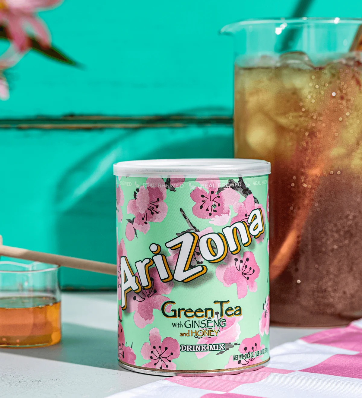 AriZona Green Tea – Sugar Sweetened Powdered Drink Mix – 20.4oz Canister, Makes