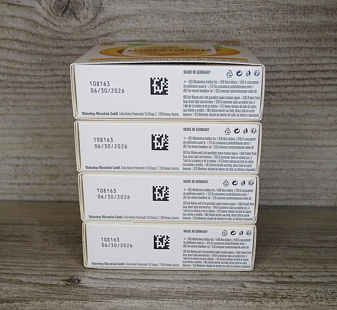 Lot of 4 Waterdrop Microdrink Iced Tea Peach – 48 Servings Total – Zero Sugar