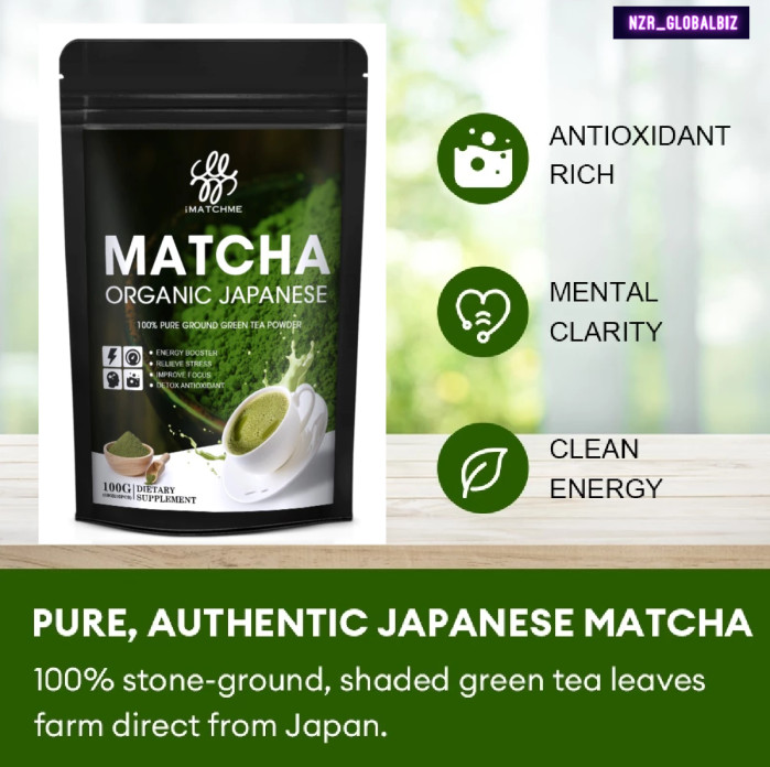 100% Organic Matcha Japanese Green Tea Powder –Pure, Unsweetened –Keto Superfood