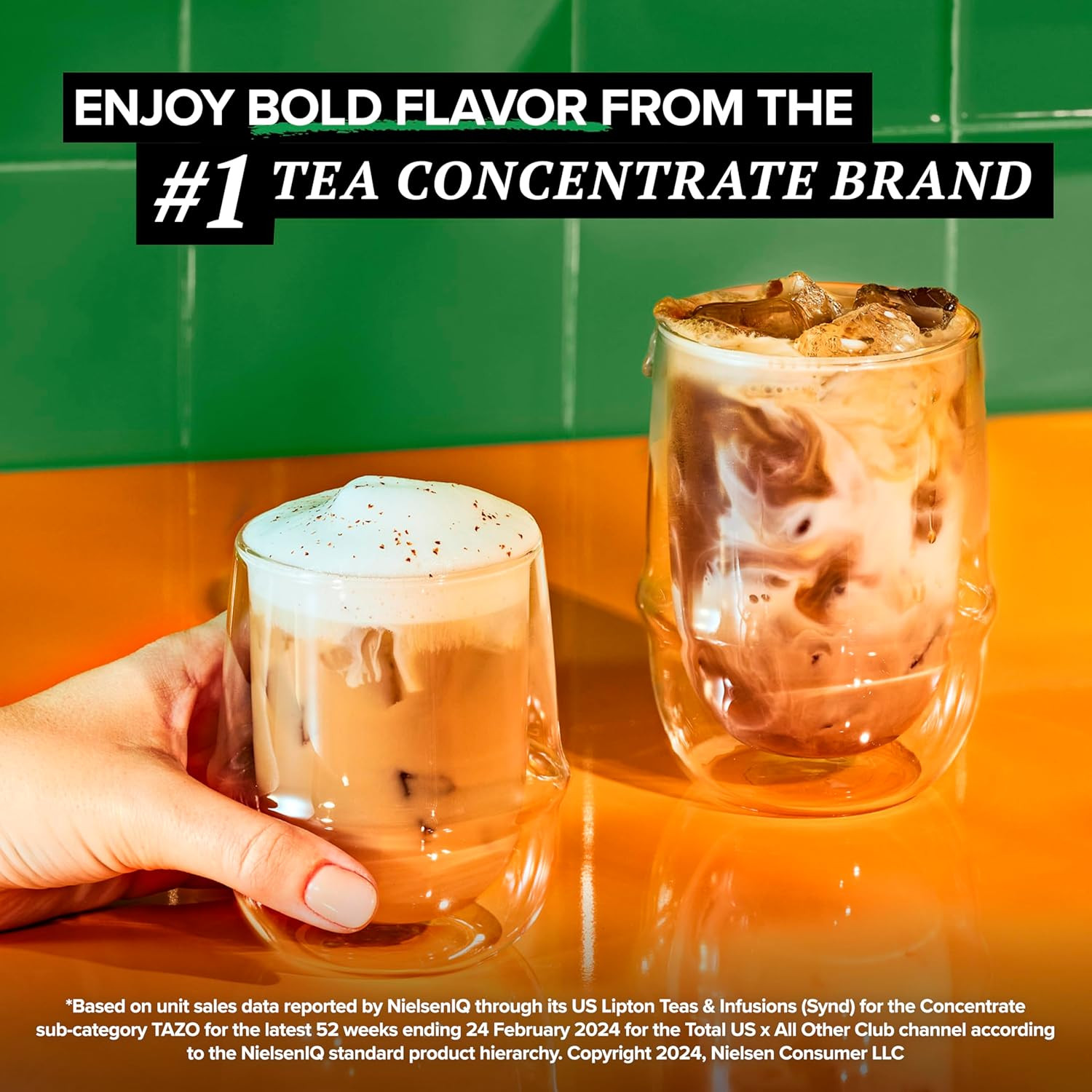 TAZO Decaf Chai Latte, Black Tea Concentrate, Easy-To-Serve Chai Tea for Everyda