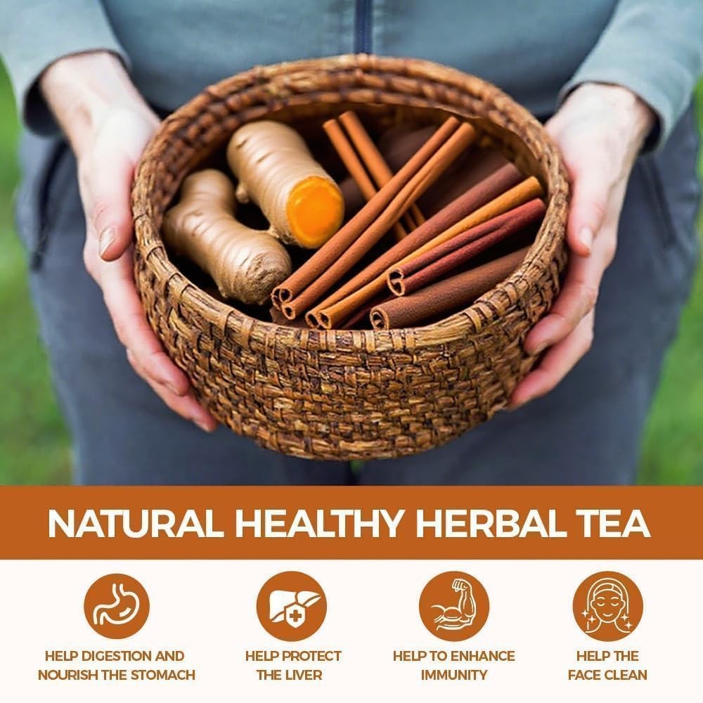 70 Count Premium Turmeric Ginger Cinnamon lemon Tea Bags 100% Natural HighCo…
