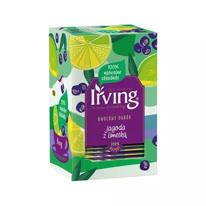IRVING tea BLUEBERRY & LIME 100% natural ingredients- Made in Europe- FRE SHIP