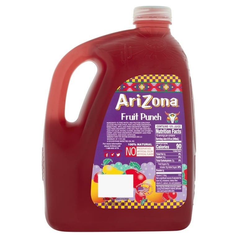 (2 pack) AriZona Kiwi Fruit Punch Juice,128 fl oz