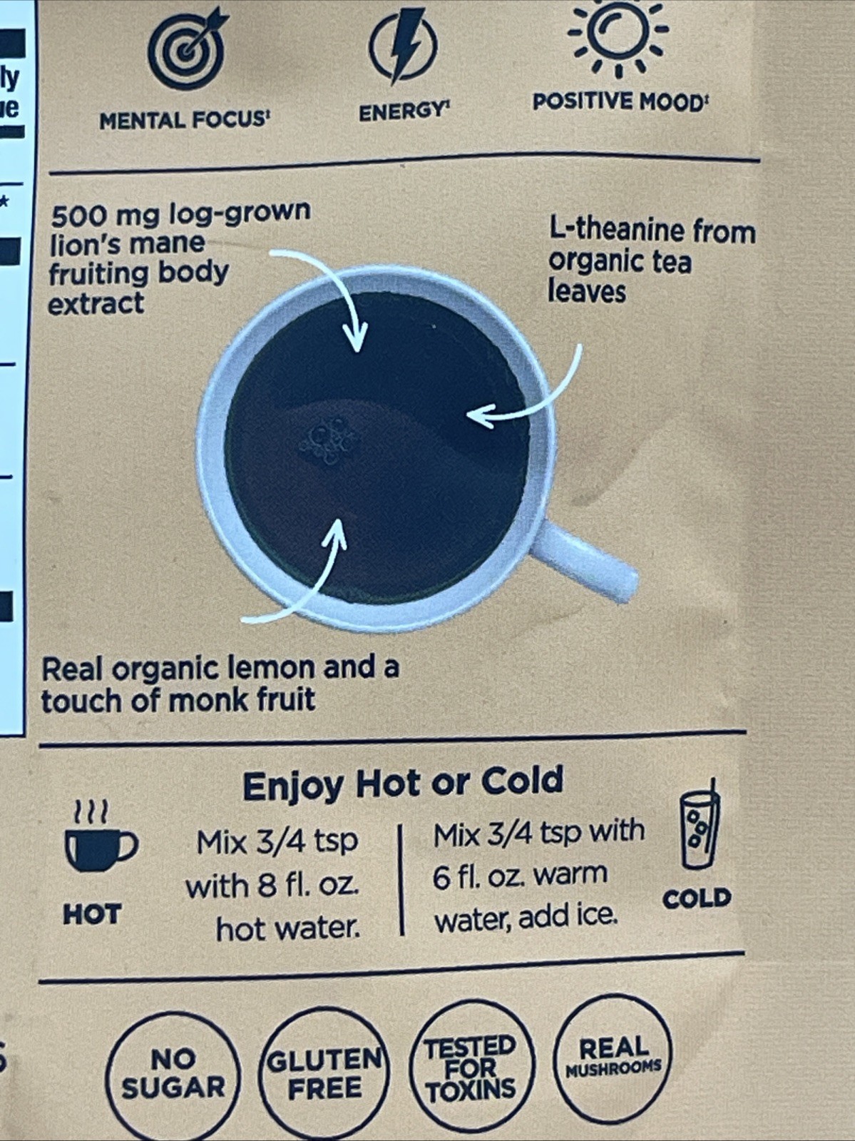 Four Sigmatic Think Organic Black Tea Lemon 6 Pack Lions Mane Focus Energy