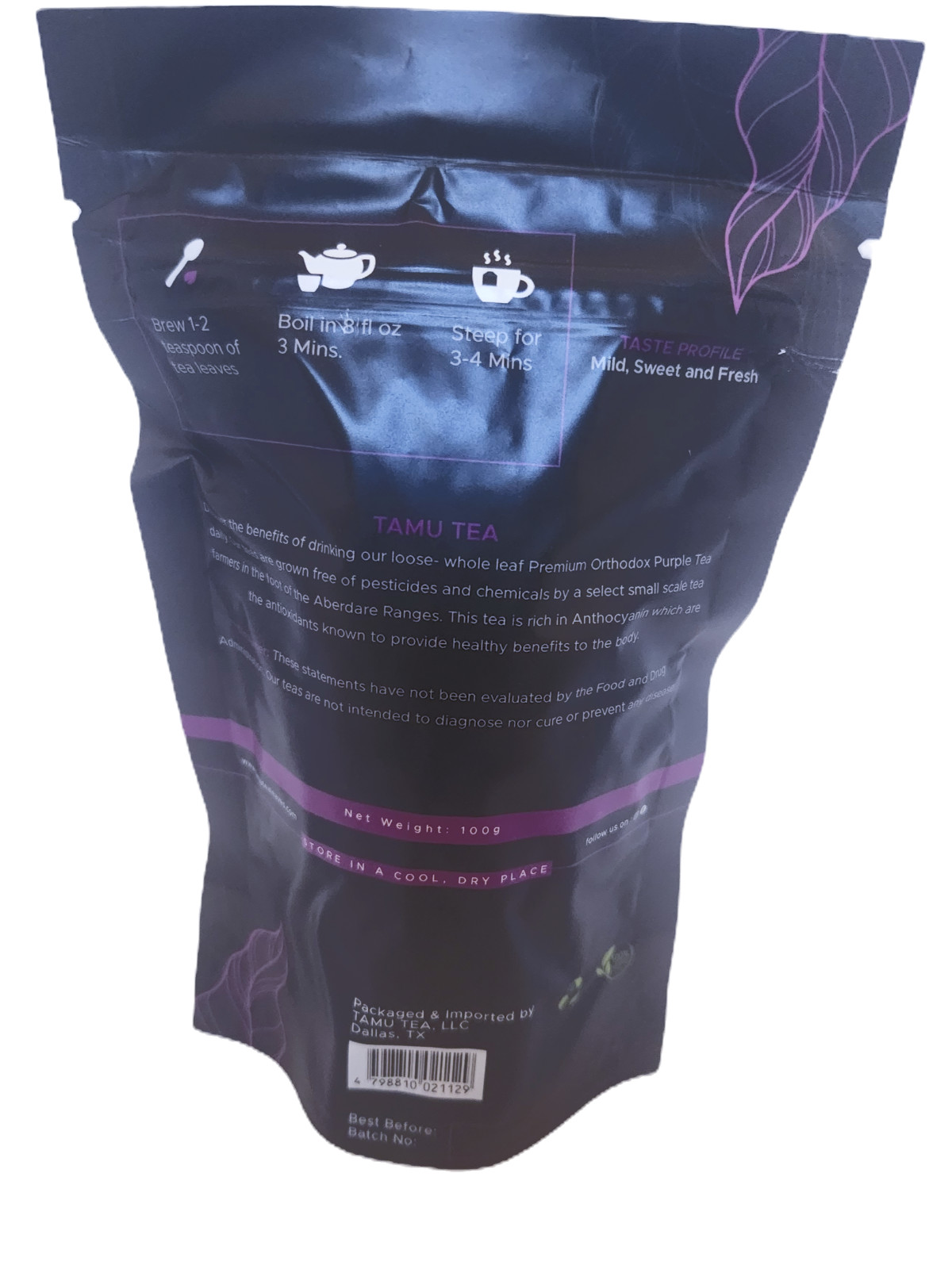 YANI TEA – 100% Natural Premium Orthodox Purple Tea