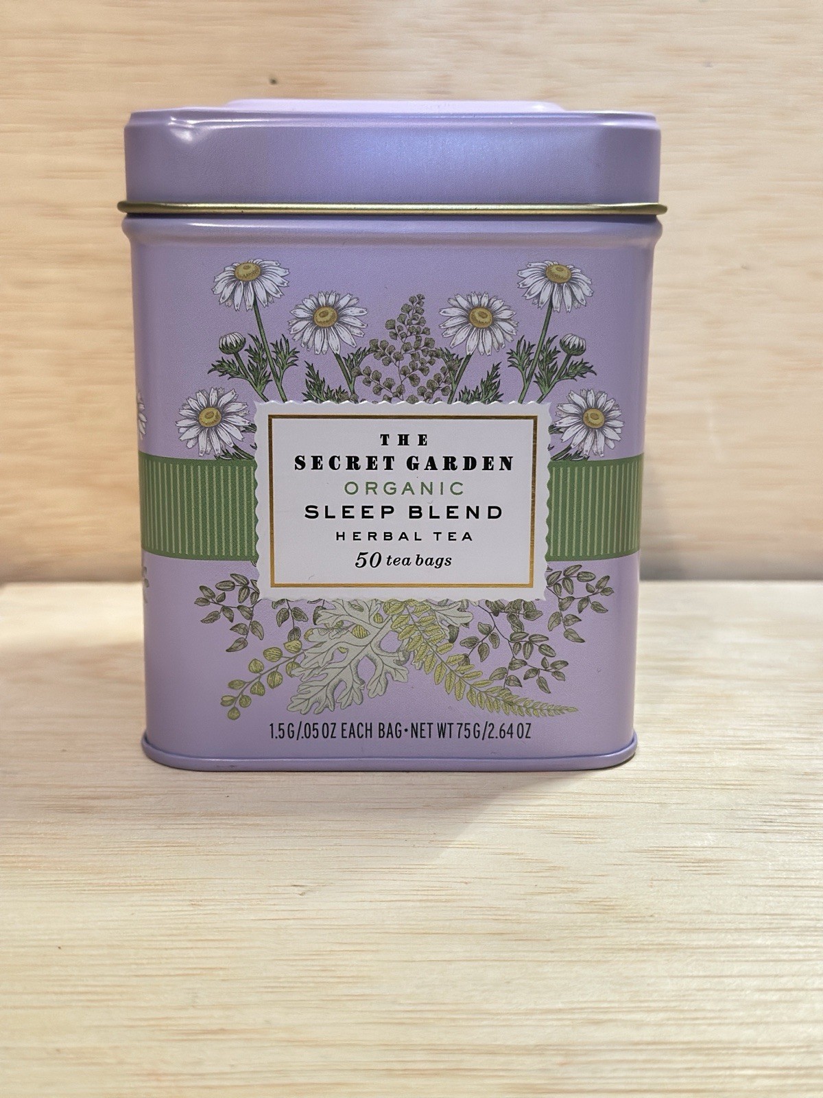 The Secret Garden Tea Tin of Tea Sleep Blend 50 tea bags EXP 10/28