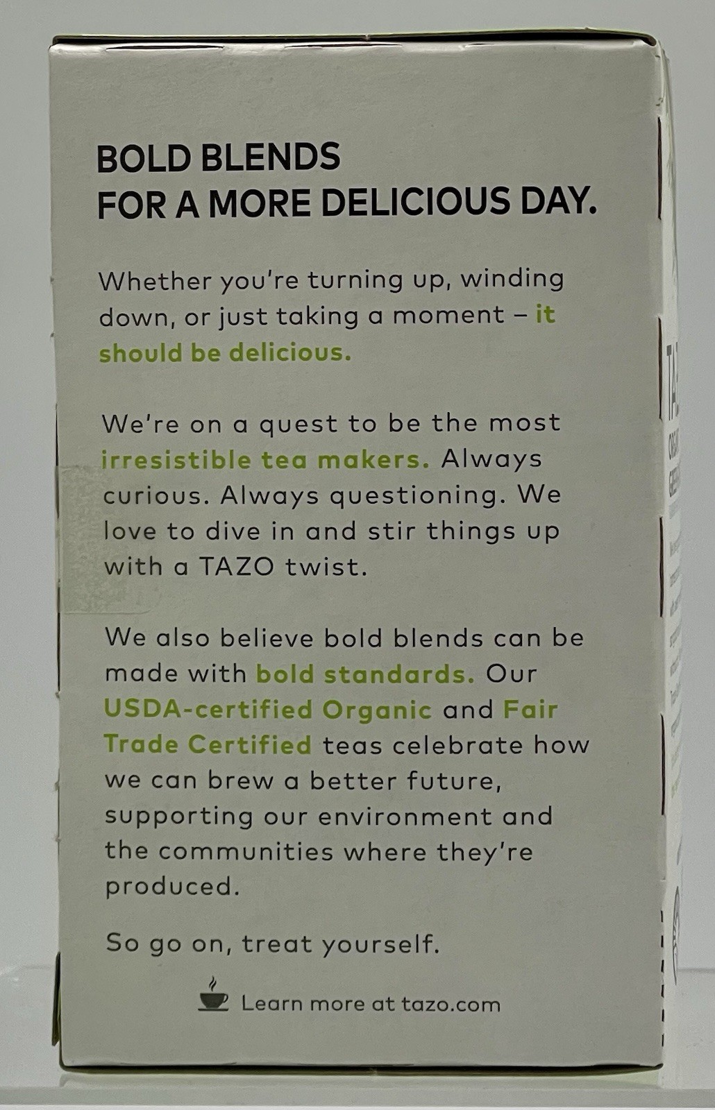 TAZO Organic Green Tea, Green Ginger, Caffeinated Tea, 32 Total Bags BB05/2027
