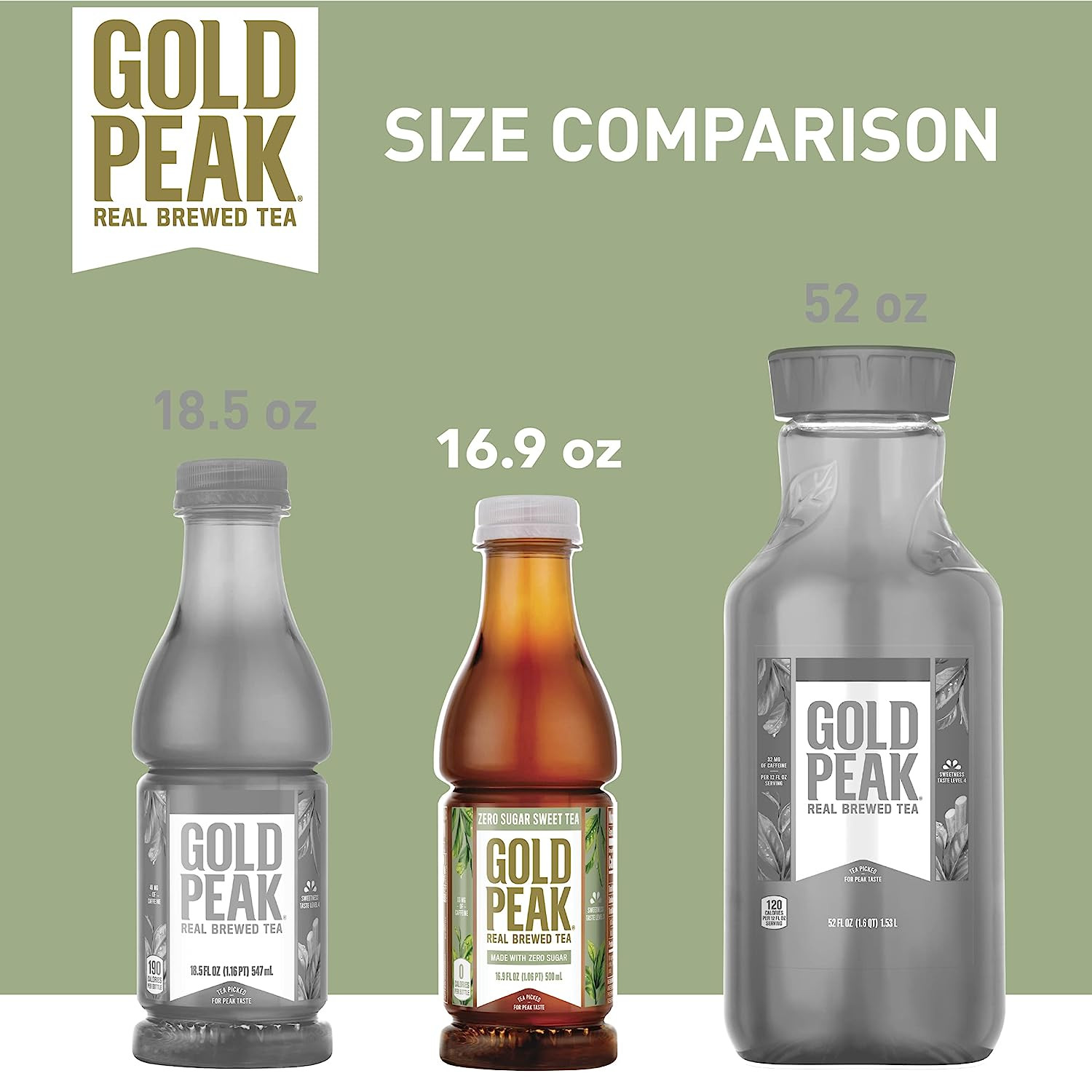 Gold Peak Zero Sugar Diet Iced Tea Drink, 16.9 Fl Oz, 6 Pack