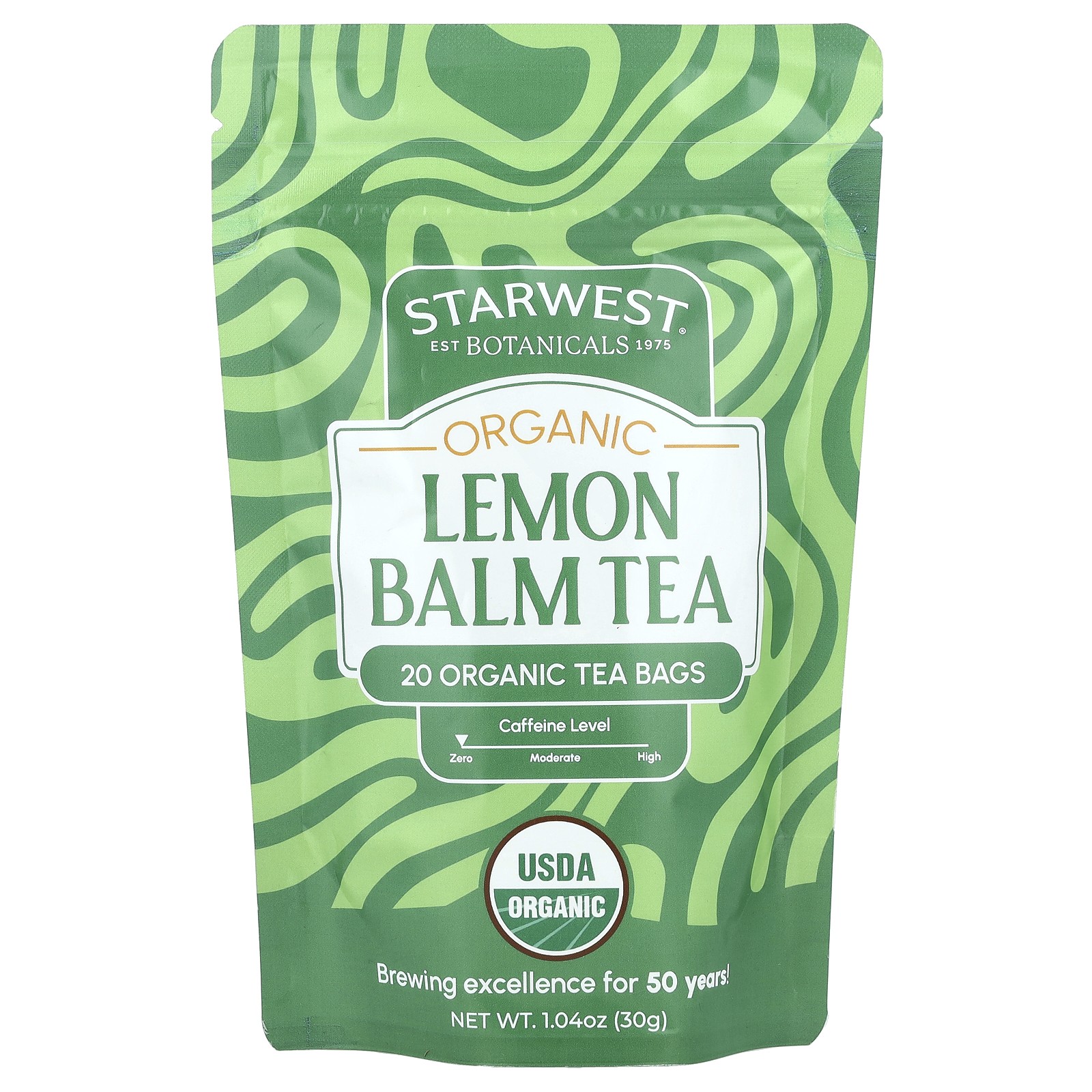Organic Lemon Balm Tea, 20 Tea Bags, 1.04 oz (30 g)