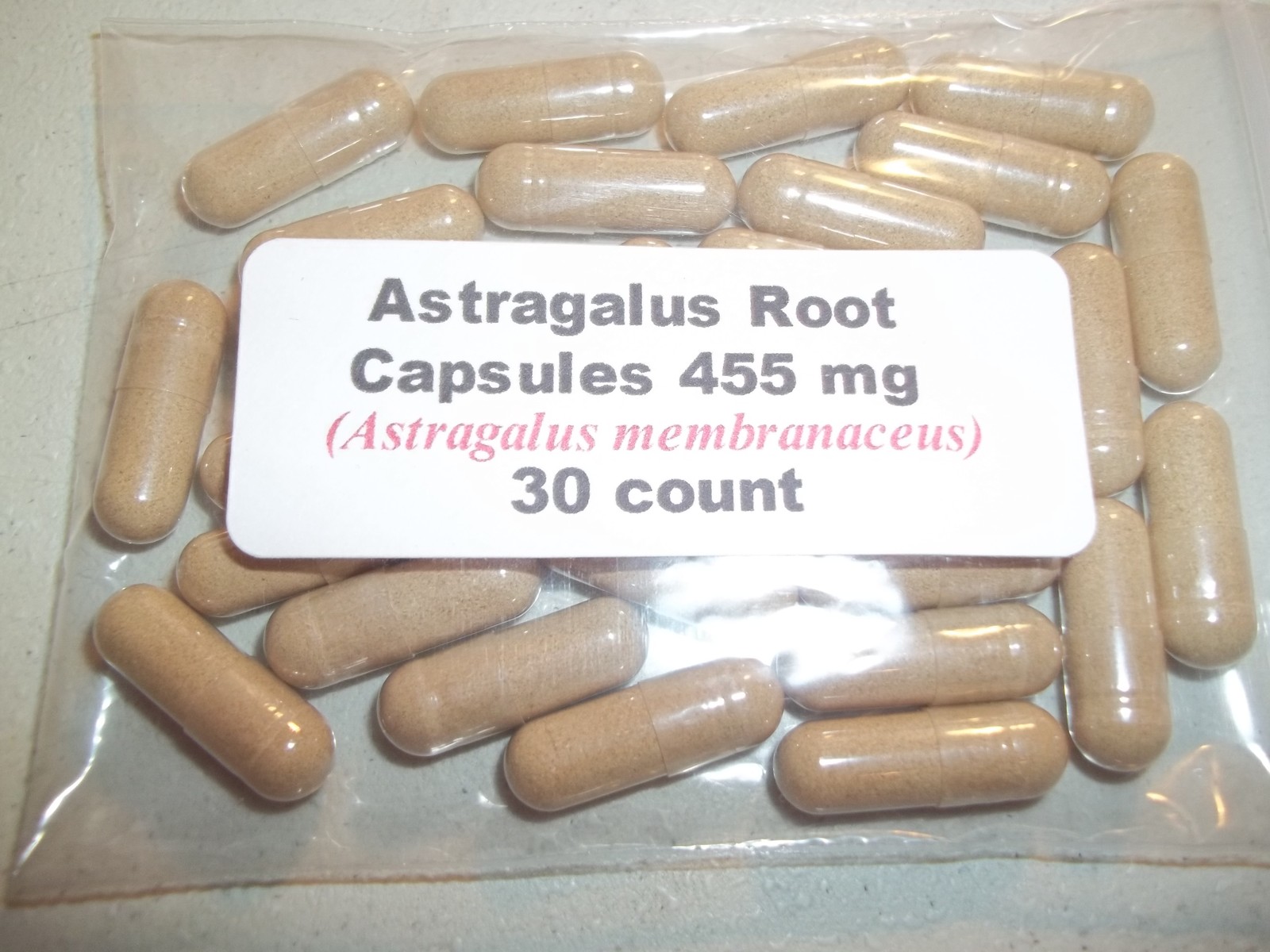 Astragalus Root Powder Capsules (Astragalus membranaceus) 455 mg. 30 count