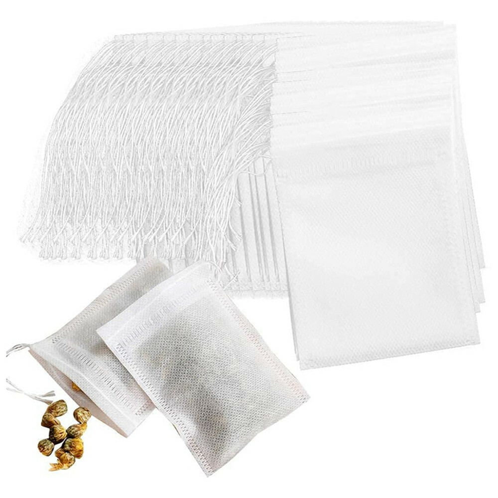 100Pcs Empty Tea Bags Filter Loose Paper Teabags Herb String Seal Heat US