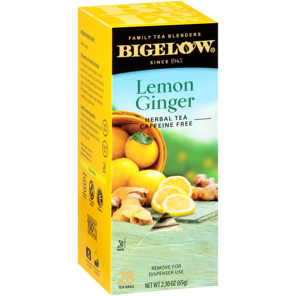 Bigelow Lemon Ginger Herbal Tea Bags 28Count Box Pack of 1 Lemon Ginger Tea B…