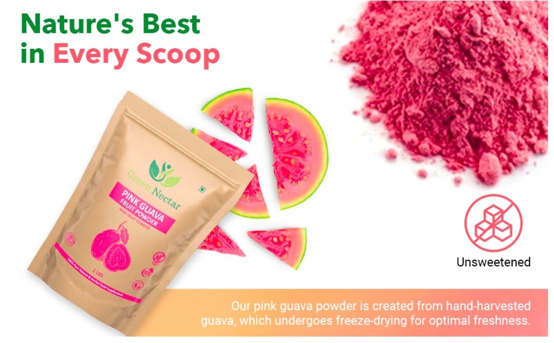 Pink Guava Fruit Powder 1 lbs | Hair Growth, Skin & Nail Health | Unsweetened