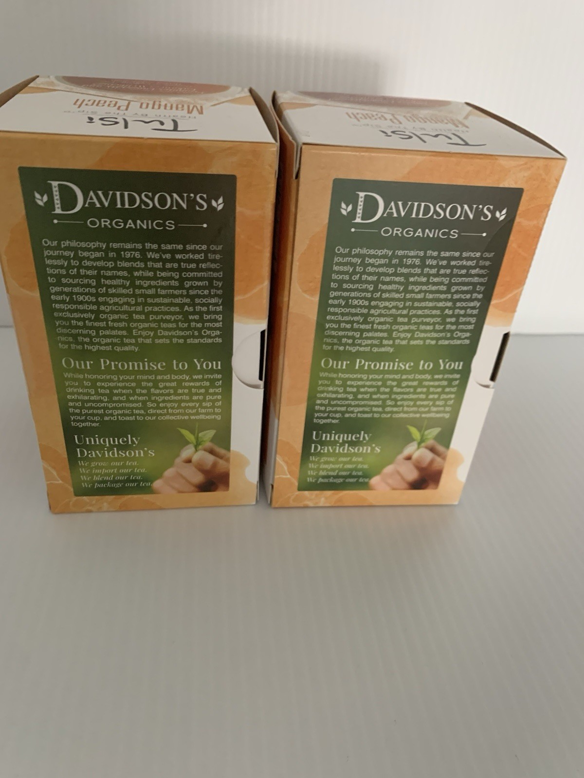 Davidson’s Organic Tulsi Mango Peach Tea Caffeine Free Herbal Blended 25 Bags
