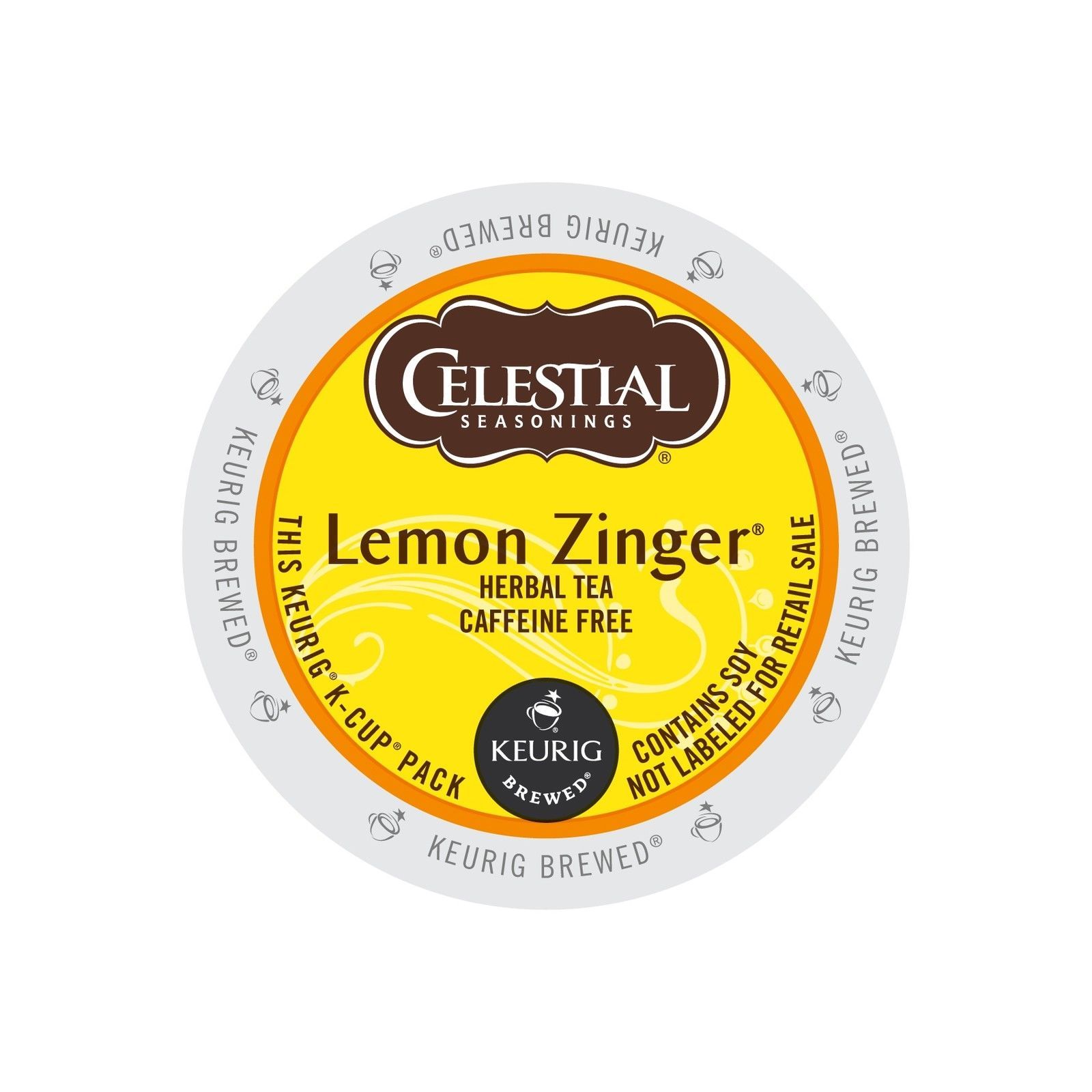 Celestial Seasonings Lemon Zinger Herbal Tea 24 Count Keurig K cup FREE SHIPPING