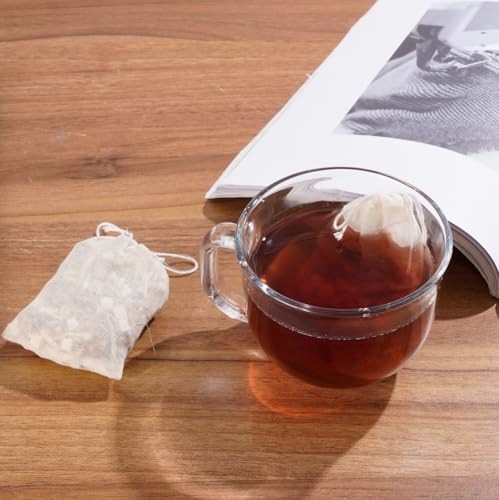 60Pcs Reusable Tea Bags for Loose Leaf Tea, 3x4inch Sachet Bags Empty, Unbleache