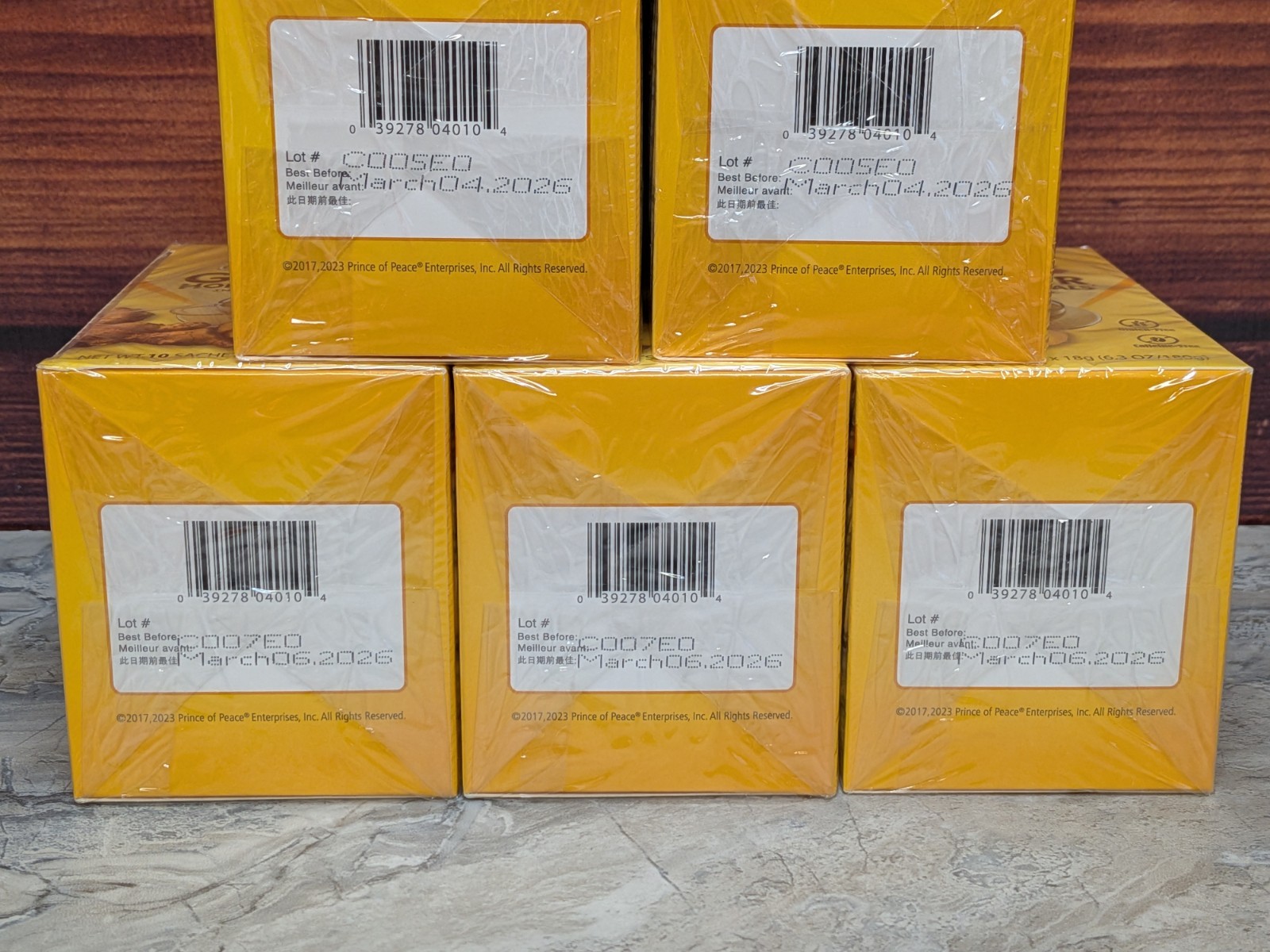 Lot of 7 – Prince of Peace Original Ginger Tea Honey Crystals 10 Sachets Per Box