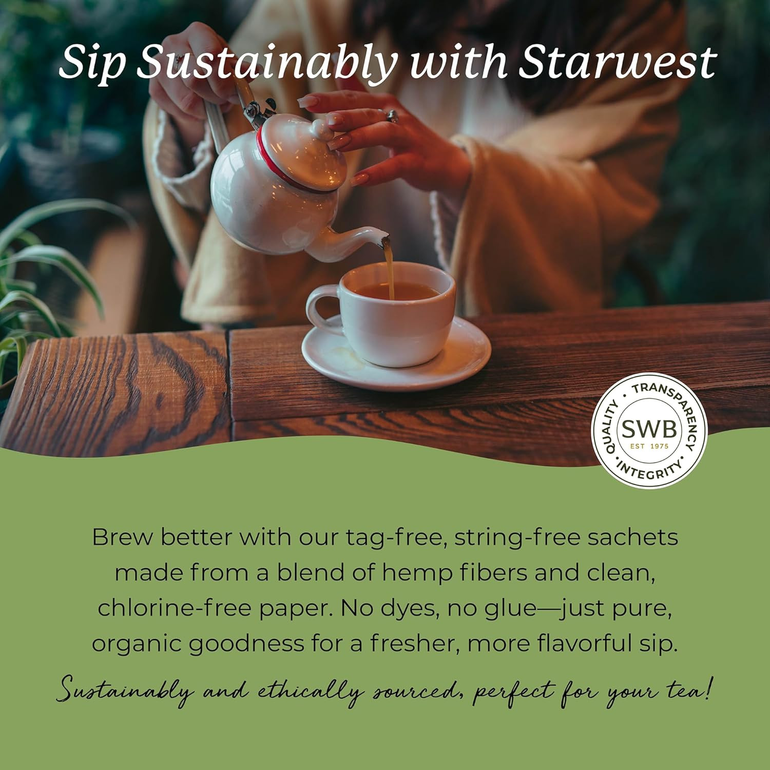 Starwest Botanicals Organic Decaf Green Tea – Decaffeinated Herbal Tea, Caffeine