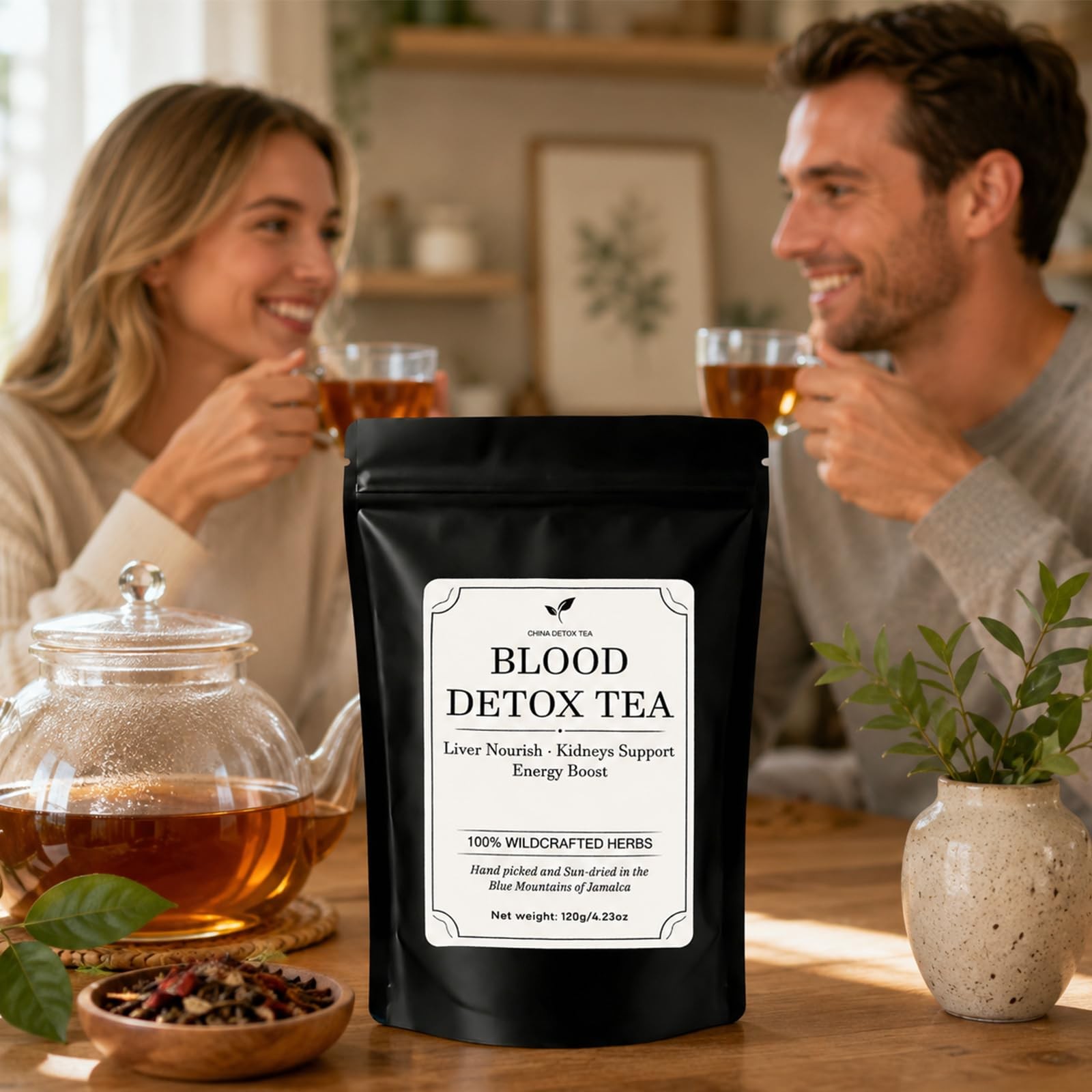 Jamaican Healing Garden Blood Detox Tea, Wildcrafted Herbs with Guaco, Burdoc…